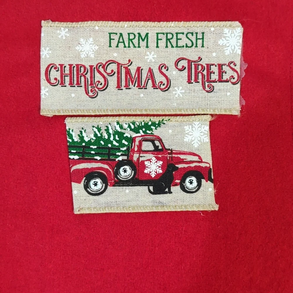 Stocking set of 2 Farm Fresh Christmas Trees and 2 Burlap Merry Christmas Pieces
